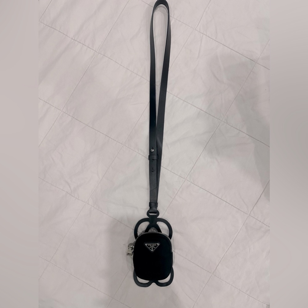 Prada Universal phone leather lanyard w/pouch